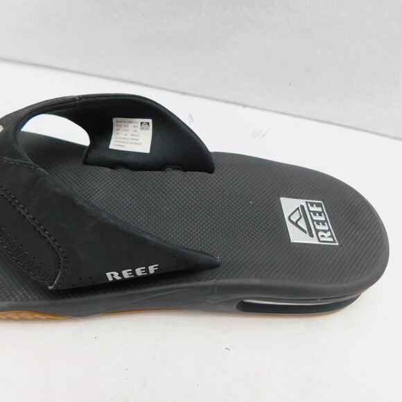 Reef Black Men's Fanning Flip Flop  with Bottle Opener Size 12 New - Picture 8 of 15